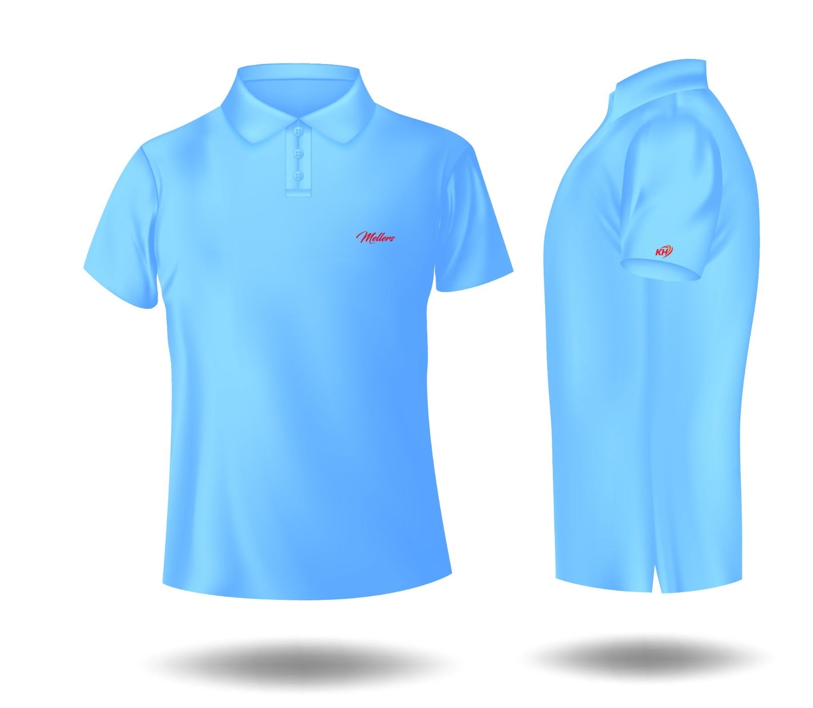 Light blue polo shirt for kids printed by KHM brand